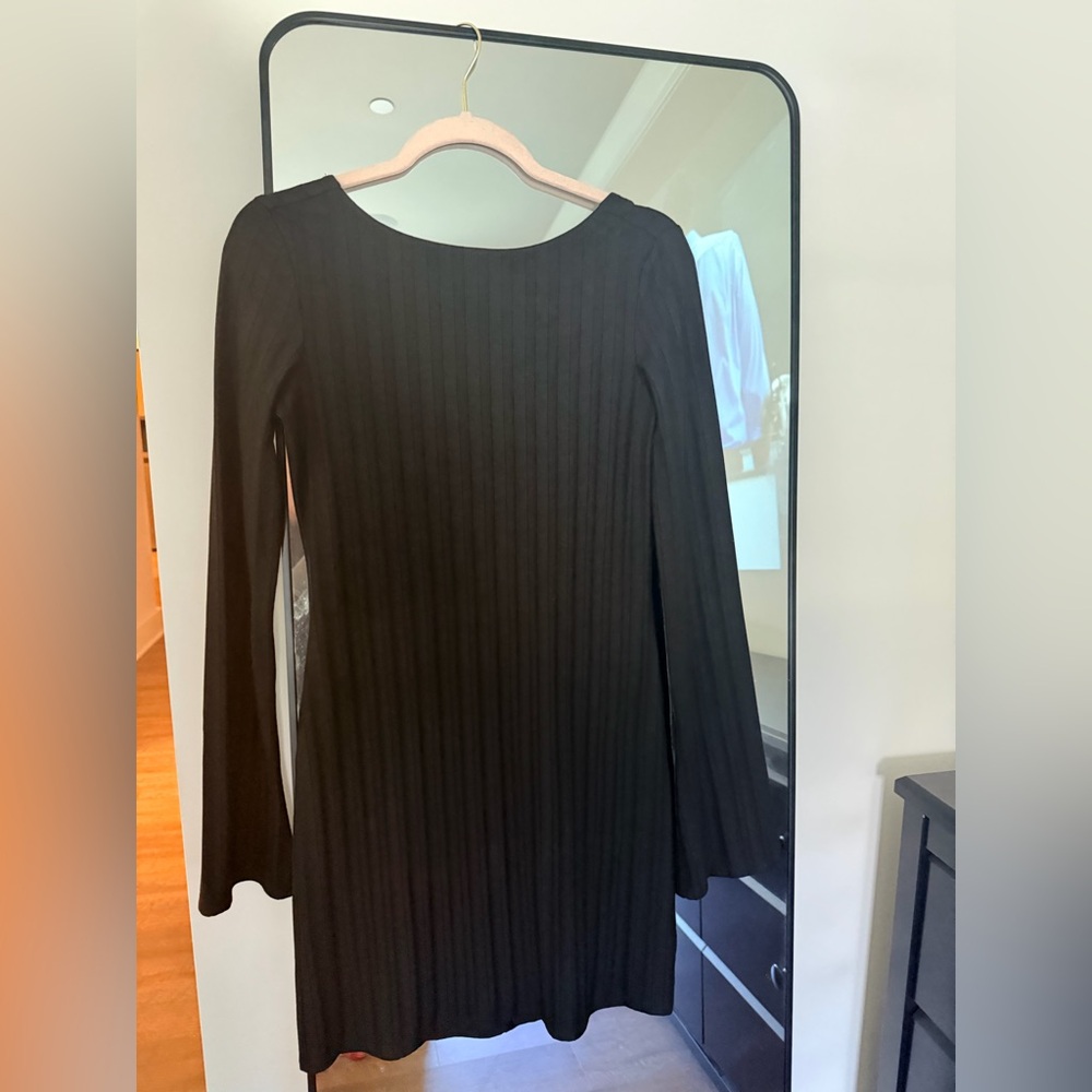 Reformation Black Long Sleeve Dress